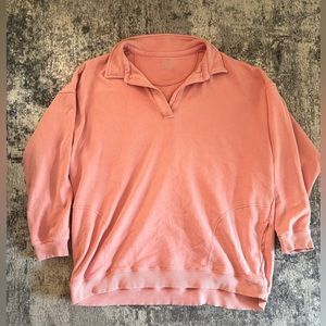 Like New! aerie Oversized Collared Pullover, pink, size medium.